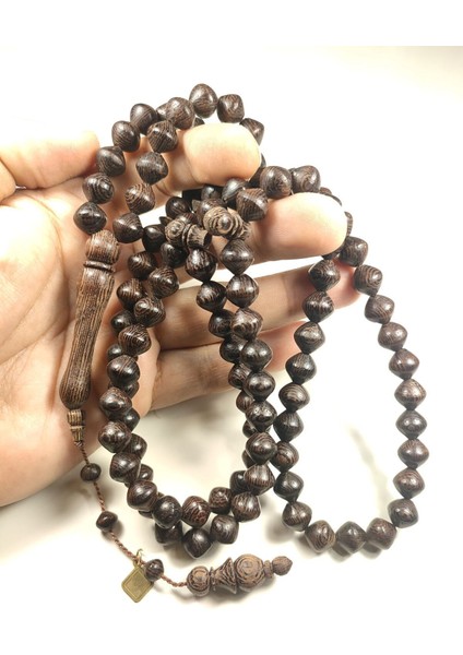 Halil Hilmi Usta Eseri Imzalı Venge Ağacı Iri Boy Namaz Tesbihi Sertifikalı 5779 indirimleri