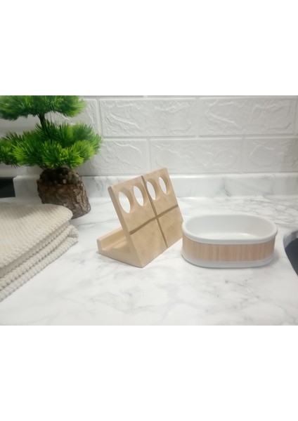 Diş Fırçalık,Sabunluk 2 Li Banyo Seti,Altın Ve Ahşap Tasarım fiyatları