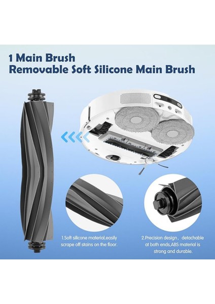 Dreame L10S ULTRA,L10S Pro, S10, S10 Pro, X10+ Uyumlu 1 Adet Ana Fırça fırsatları