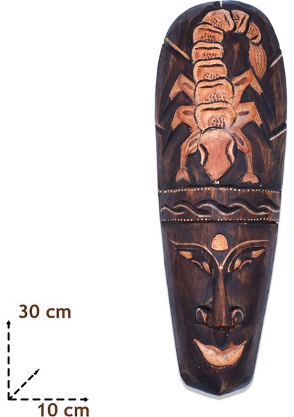 Surat Mask Akrep 30 Cm Ahşap Duvar Objesi Maske