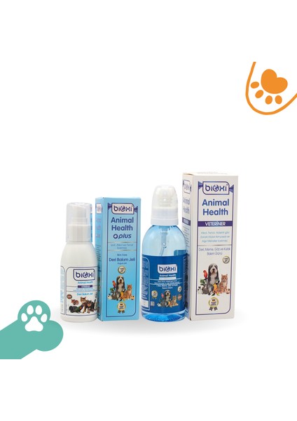 ® Animal Health + Plus 100 ml Jel & Bioxi® Animal Health Sprey 150 ml - Deri, Meme, Göz ve Kulak Bakım Seti