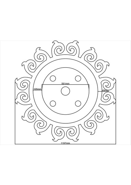 Tavan Spot Göbek Motifli Yuvarlak-01-52-Dış Çıtalı fırsatları