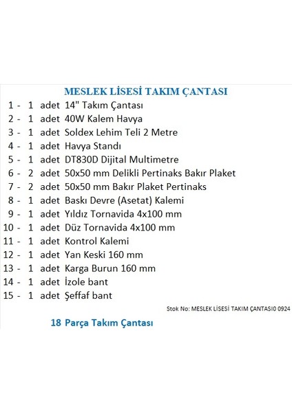 Meslek Lisesi Takım Çantası fiyatları
