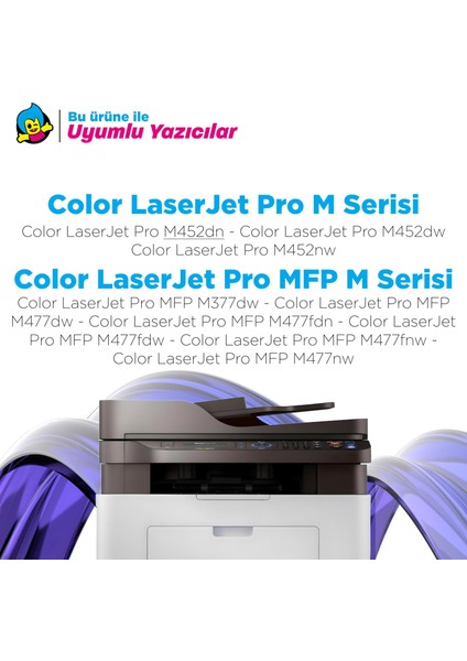 Hp Color Laserjet Pro Mfp M477DW Muadil Toner Takım / CF410X modelleri