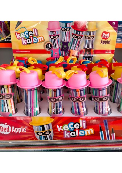 12 Renk Şapkalı Keçeli Kalem