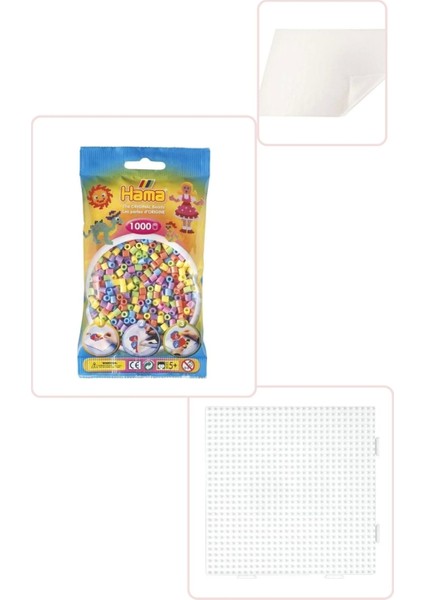 Boncuk Pastel Renkler Set - 3 Parça (Hama Midi Boncuk)