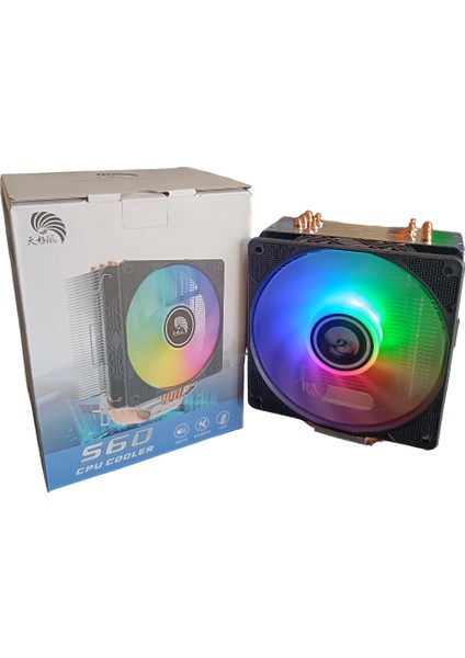 Ek-Tech S60 Kule Tipi Rainbow 120MM Fan Amd-Intel Işlemci Soğutucu