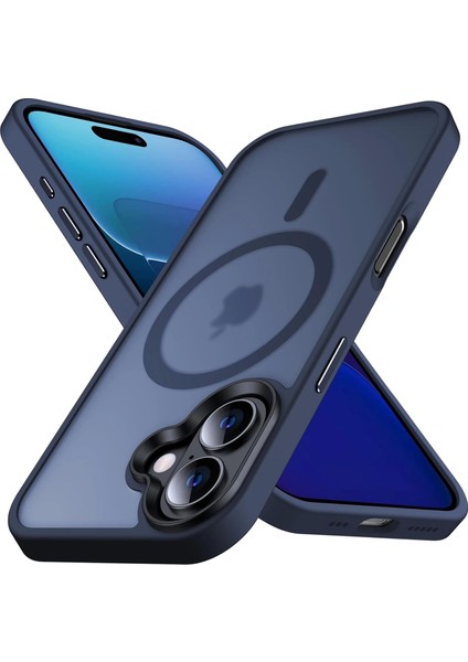 Apple Iphone 16 Kılıf Magsafe Şarj Arka Yarı Şeffaf Kapak Sio Cover