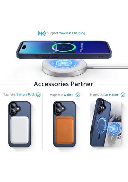 Apple Iphone 16 Kılıf Magsafe Şarj Arka Yarı Şeffaf Kapak Sio Cover modelleri