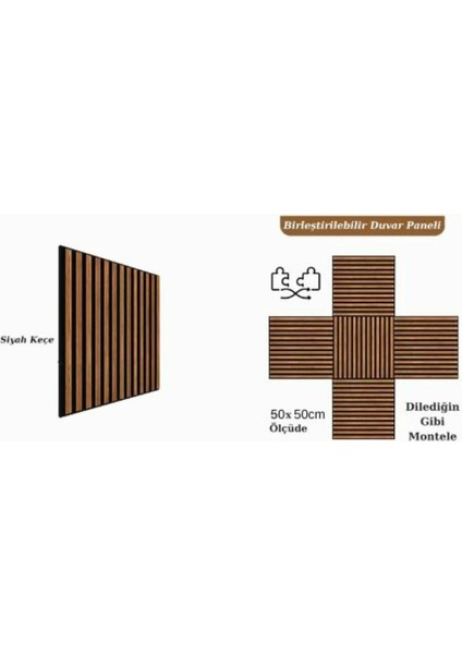 Mdf Ahşap Esnek Akustik Duvar Paneli 50 x 50 cm Krem fırsatları