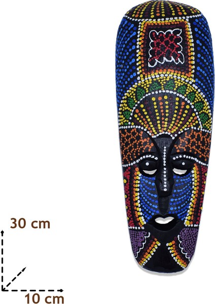 Aborjin Mask 30 Cm Ahşap Duvar Dekoru Maske