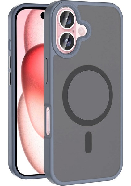 Apple Iphone 16 Kılıf Magsafe Şarj Arka Yarı Şeffaf Kapak Sio Cover