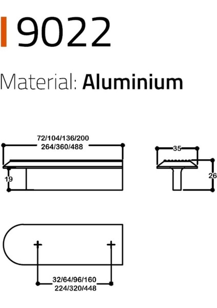 9022 Line-Çizgili Kulp Antik Renk Tek Adet 224 mm modelleri