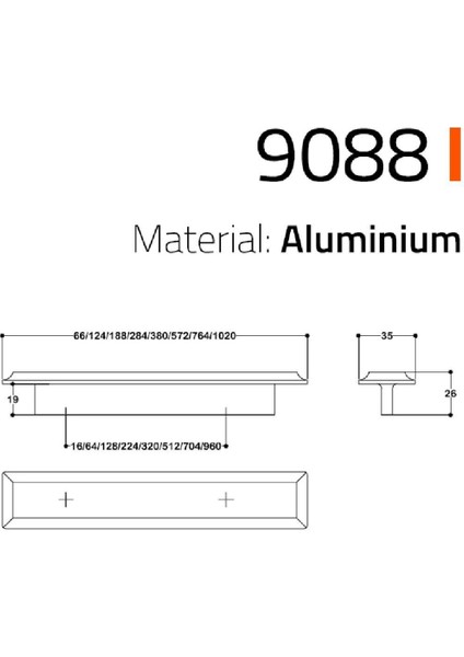 9088 Line-Çizgili Kulp Antik Renk Tek Adet 320 mm