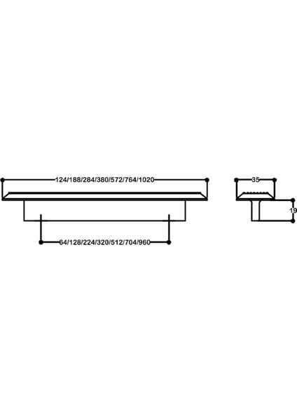 9020 Line-Çizgili Kulp Antik Renk Tek Adet 128 mm