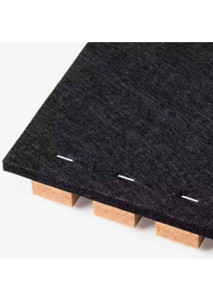 Akustik Mdf Ahşap Duvar Paneli 50X50CM 4mm Keçe 8mm Çıta ve %100 Ahşap Çıta Safir Meşe