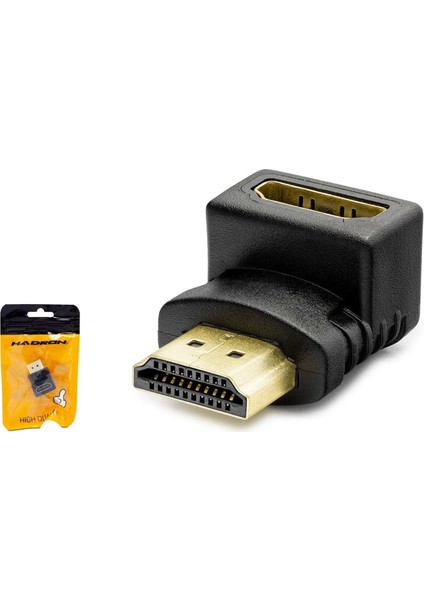 HDX1258 HDMI (M) - HDMI (F) L Tipi Dönüştürücü Ek Adaptörü - Siyah