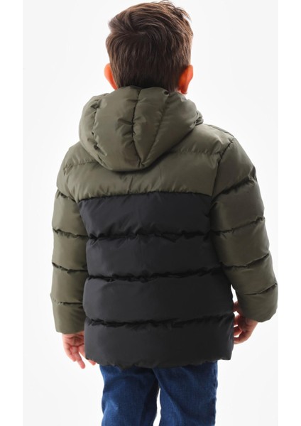 Erkek Çocuk Dolumlu Iç Polarlı Kapüşonlu Kışlık Şişme Çocuk Mont Kaban modelleri
