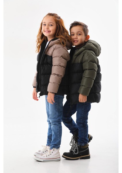 Erkek Çocuk Dolumlu Iç Polarlı Kapüşonlu Kışlık Şişme Çocuk Mont Kaban fırsatları