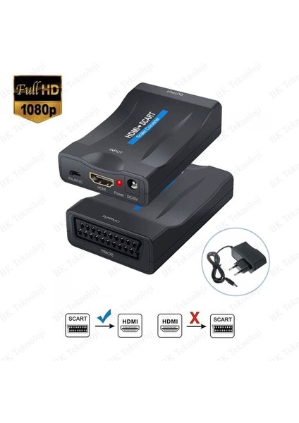 HDMI To Scart Av Eski Tip Tüplü Tv Çevirici Adaptör