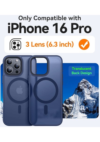 Apple Iphone 16 Pro Kılıf Magsafe Şarj Arka Yarı Şeffaf Kapak Sio Cover