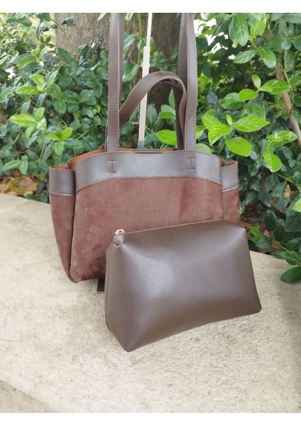 Süet Büyük Kadın Kol Çantası