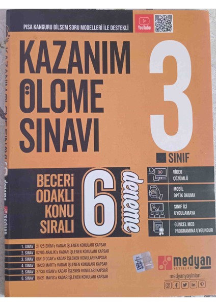 3.sınıf Kazanım Ölçme Sınavı
