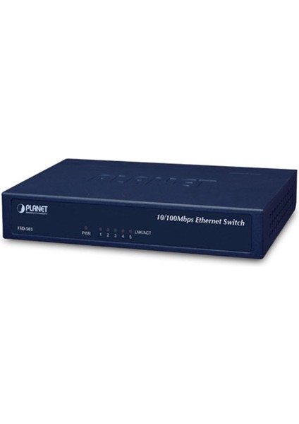 5-Port 10/100Mbps Yönetilemeyen Fast Ethernet Switch (metal şasi)
5-Port 10/100Mbps Unmanaged Fast Ethernet Switch (metal case)