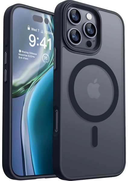 Apple Iphone 16 Pro Max Kılıf Magsafe Şarj Arka Yarı Şeffaf Kapak Sio Cover