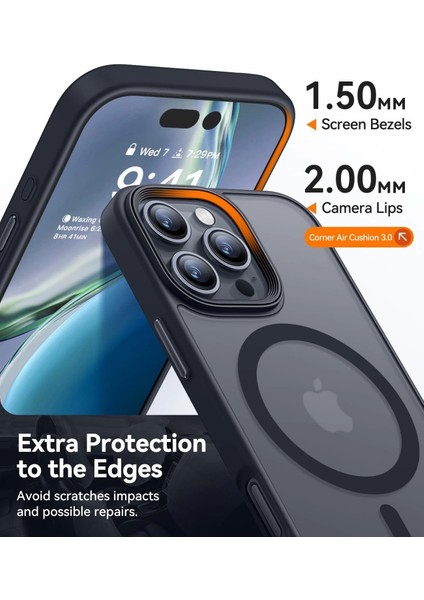 Apple Iphone 16 Pro Max Kılıf Magsafe Şarj Arka Yarı Şeffaf Kapak Sio Cover