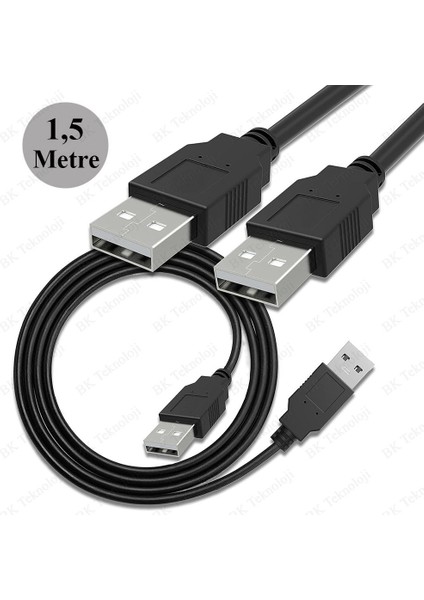 USB 2.0 Erkek-Erkek Data Şarj Kablosu - 1.5 Metre