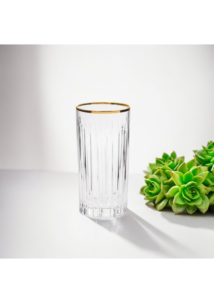 Timeless 6'lı Altın Rimli Meşrubat Bardağı Seti 440 ml