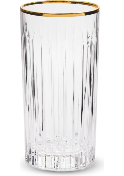 Timeless 6'lı Altın Rimli Meşrubat Bardağı Seti 440 ml