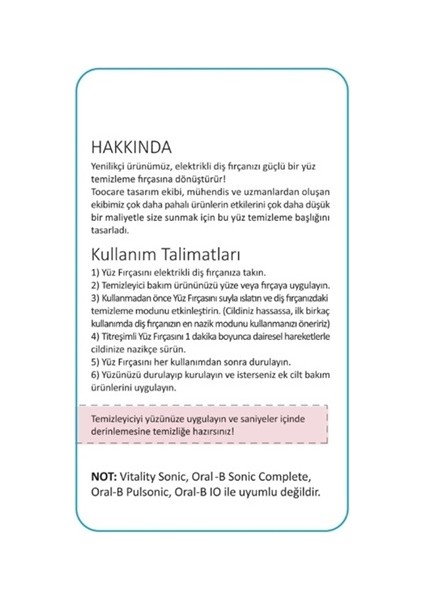 Oral-B Şarjlı ve Pilli Diş Fırçaları Için Uyumlu Silikon Yüz Makyaj Temizleme ve Masaj Aparatı