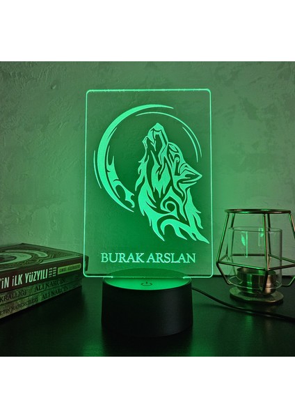 Lerad-Lazer Art Kurt Gece Lambası. 16 Renk + Dokunmatik ve Uzaktan Kumandalı Işık. Hediye Olarak Mükemmeldir.