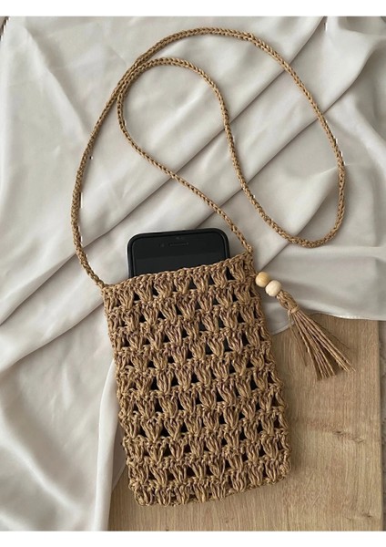 Vizon Renk Hasır Telefon Çantası ,kağıt Ip Çanta Günlük Kullanım fiyatları