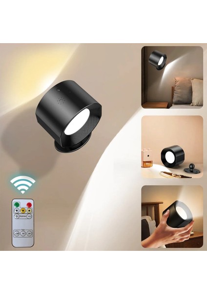 360 ° Döner LED Rgb Çift Taraflı Şarjlı Kumandalı Duvar Aplik Aydınlatması (Yurt Dışından)