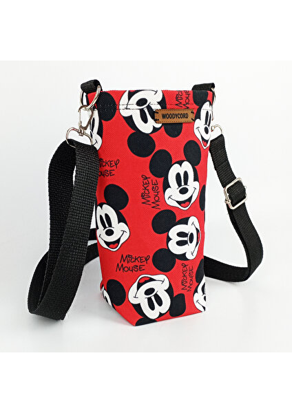 1 Litrelik Matara Kılıfı Su Şişesi Taşıma Çantası Water Bottle Bag Mickey Mause