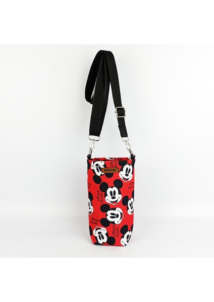 1 Litrelik Matara Kılıfı Su Şişesi Taşıma Çantası Water Bottle Bag Mickey Mause