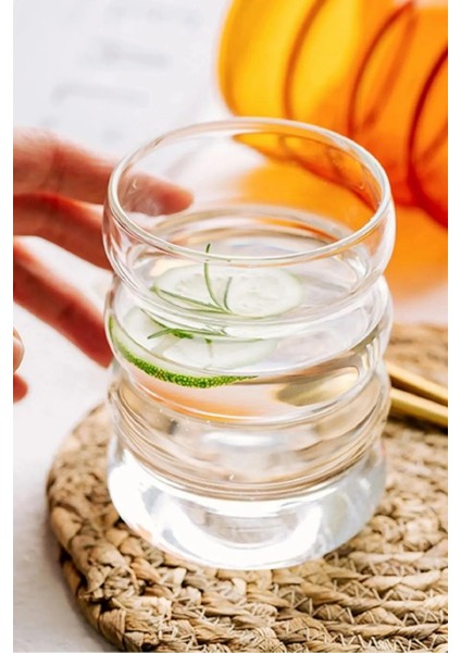 6 Adet Boğumlu Borosilikat Kokteyl Soğuk Sıcak Kahve Meşrubat Bardağı 6 Cam Pipet Hediye 350 ml indirimleri