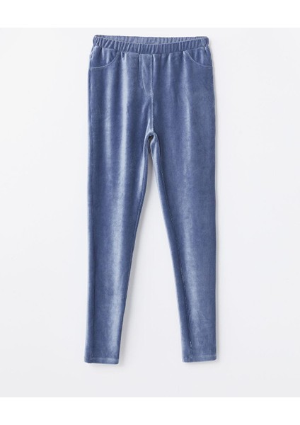 Beli Lastikli Kadife Kız Çocuk Tayt