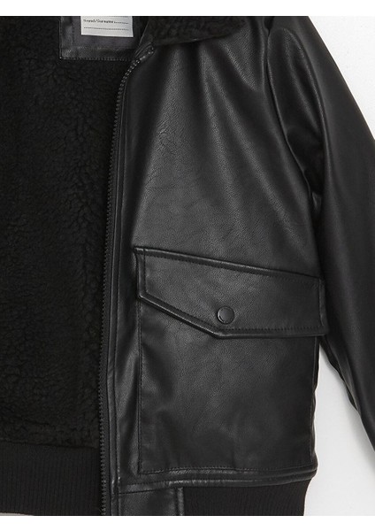 Deri Görünümlü Erkek Çocuk Mont modelleri