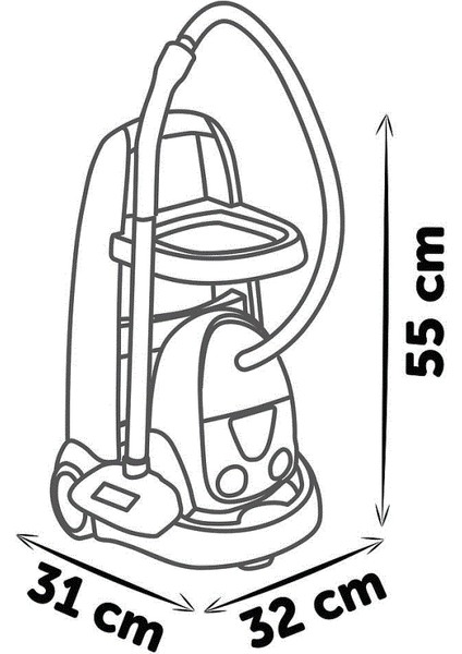 7600330316 Smoby Temizlik Arabası ve Elektrikli Süpürgesi Oyun Seti