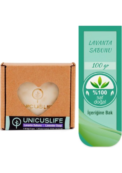 % 100 Saf Doğal Lavanta Sabunu Katkısız, Soğuk Işlem, El Yapımı (Içeriğinebak) 100 gr