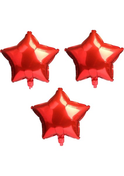 Yıldız Folyo Balon 3 Adet Kırmızı