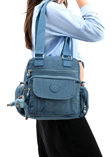 Omuz Çantası Çapraz Uzun Askılı Çok Cepli 30*25 cm Yağmur Geçirmez Içi Astarlı Klinkır Kumaş