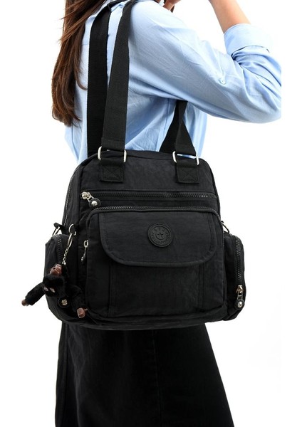 Omuz Çantası Çapraz Uzun Askılı Çok Cepli 30*25 cm Yağmur Geçirmez Içi Astarlı Klinkır Kumaş