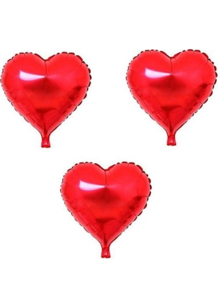 Kalp Folyo Balon 3 Adet Kırmızı