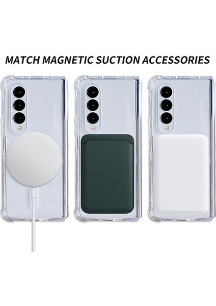 Samsung Galaxy Z Fold4 Kılıf Magsafe Özellikli Şeffaf Silikon Kapak