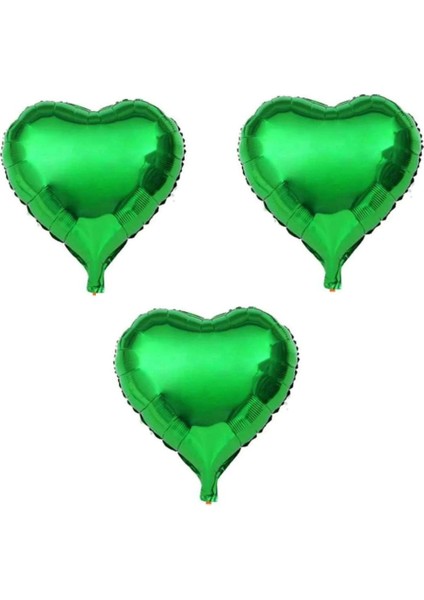 Kalp Folyo Balon 3 Adet Yeşil